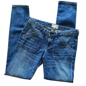 Current Elliott The Skinny Trouser High Low Denim Jeans Women Sz 28